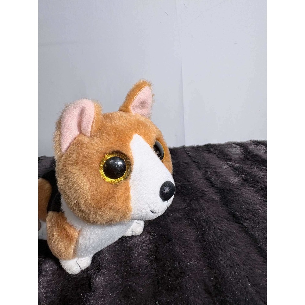 Ty Beanie Baby Colin the Corgi Dog Plush Gold Glitter Eyes Tri-Color VelvetTy